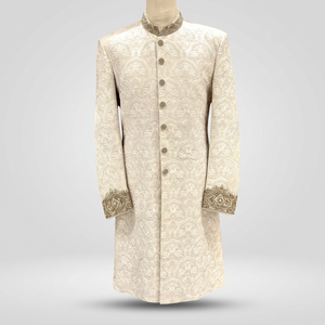 New BEAUTIFUL & Stylish-Indo-Western WHITE Sherwani with <b>Pant</b> Men's Suits & Blazer>Men's Suits - Product Image 5