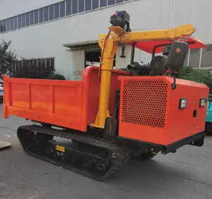 Top Kwaliteit Mini Rubber Track Carrier Crawler Integrited Transporter Dumper Met Lader