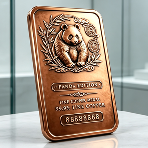 Lingote de Cobre de Alta Calidad, Edición Limitada, 1 Kg, 99.9% Cobre Puro, Edición Panda, para Colección y Regalo - Product Image 3