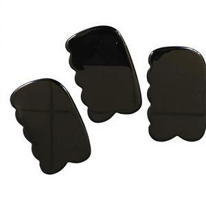 Tablero de obsidiana negra Gua Sha, herramienta Facial de piedra de Jade Natural, masajeador Facial, terapia de acupuntura tradicional, rodillo de Jade Similar - Product Image 2