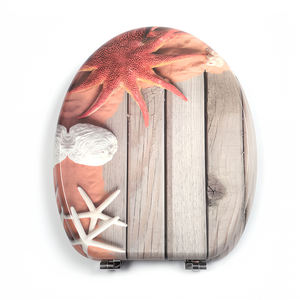 Asiento de Inodoro de Madera Alargado Sanitario Moderno y Personalizable con Impresión UV, Inodoro con Asiento Moldeado en Madera - Product Image 4