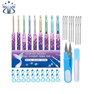 50pcs Soft Handle Sewing crochet knitting hook set exquisite new pattern wholesale crochet hook