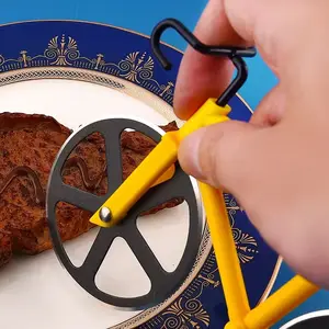 Atacado em forma de bicicleta criativa pizza Knifer forno ferramentas mais bonito aço redondo multi lâminas de massa faca rolo cortador de pizza