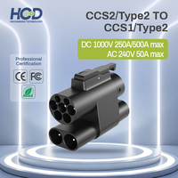Adaptateur de charge pour véhicules électriques HCD CCS2/Type2 vers CCS1/Type1, prise et prise secteur prenant en charge la charge rapide AC/DC 1000V 500A 240V 50A, neuf
