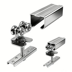 Rouleau de porte coulissante moderne en nylon et plastique à 4 roues, rouleau de porte pliante en acier avec installation par vis - Product Image 6