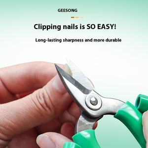 مقص صغير للطلاب بجودة صناعية مع حافة ناعمة وشفرة من الفولاذ المقاوم للصدأ باللون الأخضر من GEESONG للمجوهرات والأسلاك وفن الأظافر - Product Image 4