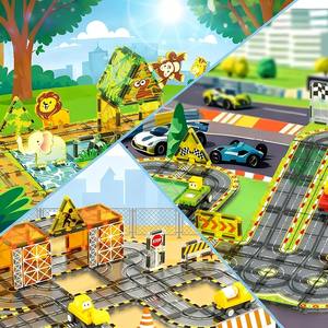 हॉट सेलिंग बिल्डिंग इलेक्ट्रिक ट्रैक वाहन शहरी यातायात दृश्य रंगीन खिड़कियां बच्चों के शैक्षिक खिलौने - Product Image 3