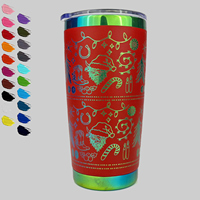 Tasse à bière en métal plaqué miroir vert de 20oz avec logo personnalisé tasse de voyage à café isolée sous vide en acier inoxydable
