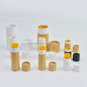 Recyclable 5g Kraft White Black Push up Lip Balm Deodorant Cardboard Container Paper Tube 0.4oz 1.2oz 1.76oz 2.1oz 2.5oz