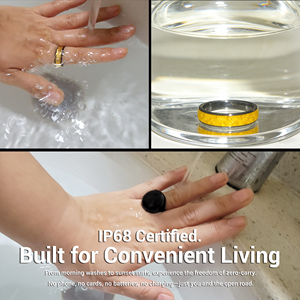 Ceramic <b>Ring</b> Purple Yellow Textured Band <b>Black</b> Edge <b>Men</b> Women Kids Access Control NFC Smart <b>Ring</b> NTAG216 Waterproof Business - Product Image 6