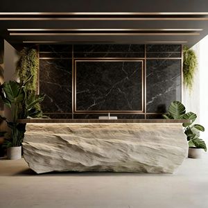 CR001 Layer Wave FRP Reception Front Desk for Hotel Lobby Office Reception Area Beauty Salon Spa Center Corporate Headquarter - Product Image 6