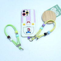 TOLKA Huayang Cordon de poignet en cuir coloré avec breloques perlées, inspiré de la dopamine, pour téléphone, sangle d'appareil photo et sac de tasse
