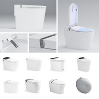 Ensemble WC intelligent de qualité supérieure, cuvette en céramique en forme d'œuf, chasse d'eau sans contact, capteur de mouvement, siège chauffant, équipement sanitaire pour hôtel