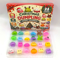 Calendrier de l'Avent Squishy de Noël, Jouet Anti-Stress Fidget, Boîte Surprise de Fêtes pour Cadeau