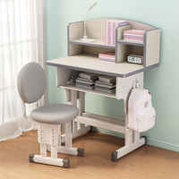 Bureau d'étudiant simple moderne avec fonction de levage siège en bois PP réglable en hauteur et chaise d'école de salle de classe pour la chambre à coucher