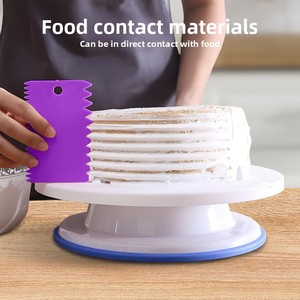 Set di 3 raschietti in plastica PP <span class=keywords><strong>per</strong></span> crema da forno, multifunzione, tagliapasta, spatola <span class=keywords><strong>per</strong></span> glassa, bordo dentellato, <span class=keywords><strong>per</strong></span> lisciare torte e preparare il pane - Product Image 2