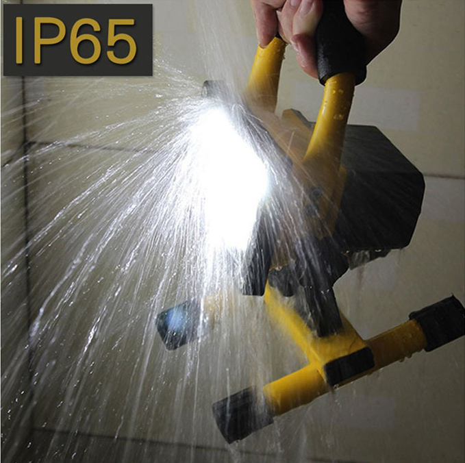 Led Work Light with Stand Portable Led Detailing Working Light IP65 Camping Lamp 18650 Aluminum Black Industry Durable AC 90 80