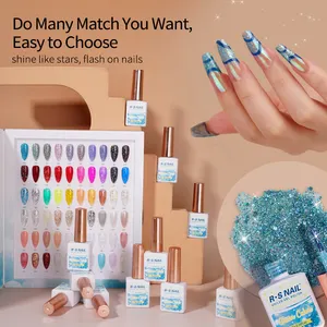 R S Nail Servicio OEM Diseño personalizado Uv Gel Polish 240 colores Glitter Colors Gel