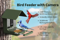 WILLFINE Mangeoire à oiseaux intelligente avec identification des oiseaux par IA, vision nocturne couleur, caméra 4K, étanche IP66, Wi-Fi 2.4G/5G