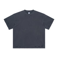 Camiseta Unisex Vintage de 275 g/m², 100% Algodón Tejido, Ecológica, Transpirable, Antiarrugas, Talla Grande, Lavada con Ácido