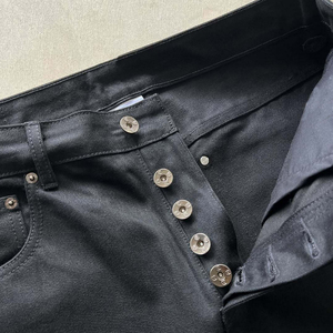 Jeans Baggy da <span class=keywords><strong>Uomo</strong></span> in Denim Selvedge Bianco, Stile Retrò Vintage, Gamba Larga 15oz, Vestibilità Ampia, Lavaggio Medio, Stile Streetwear Estivo - Product Image 2