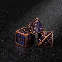 Jeu de dés polyédriques 7 en 1 en métal, jeu de dés pour les campagnes de jeu de rôle Dungeons & Dragons, cadeau pour les joueurs, avec marquages numériques standard