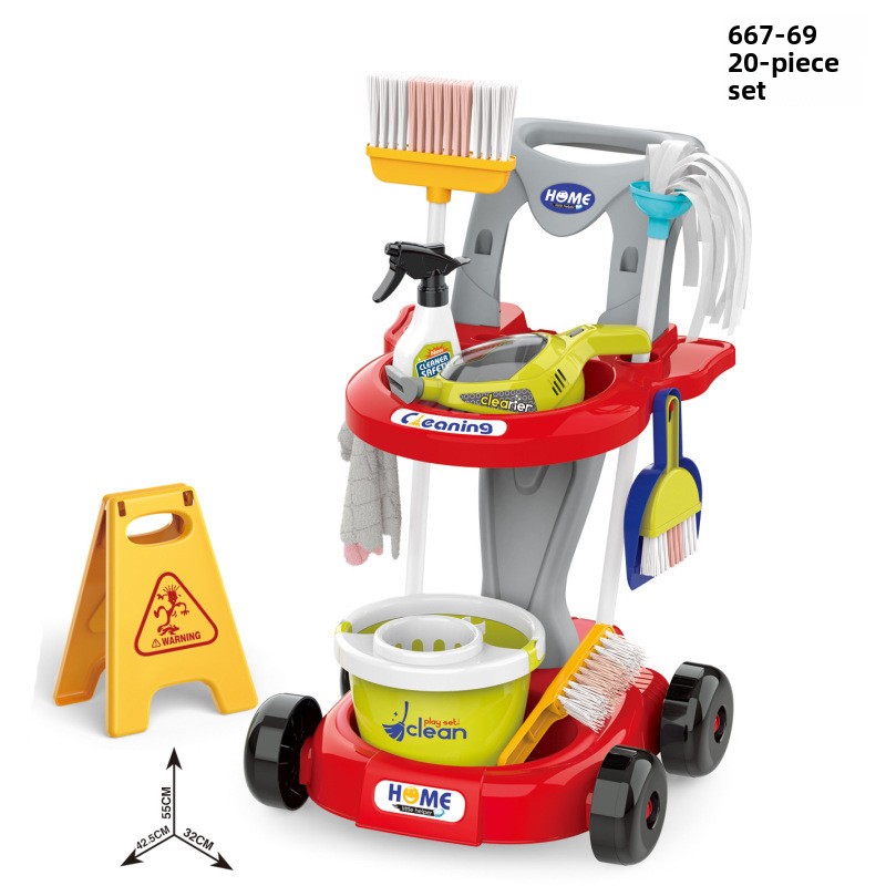 Kit carrello di pulizia rosso 667-69 - 20 pezzi per aspirapolvere