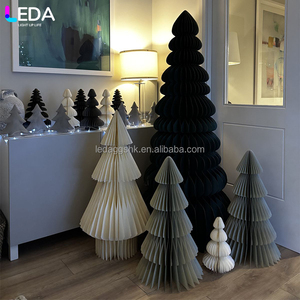 Arbre de Noël artificiel pliable en papier artisanal, décorations de Noël personnalisées pour événements, fabriqué par LEDA Factory, pour mariage - Product Image 3