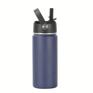 Gobelet isotherme en acier inoxydable à double paroi avec paille, personnalisable avec logo pour événements d'entreprise et cadeaux promotionnels - Product Image 4