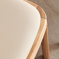 Chaise de salle à manger en bois massif de luxe léger avec dossier, design moderne et simple, pour la maison, les restaurants et les hôtels