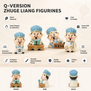 ฟิกเกอร์จูเก๋อลี่เหลียง รุ่น Q <span class=keywords><strong>สาม</strong></span><span class=keywords><strong>ก๊ก</strong></span> ของตกแต่งเรซิ่นตั้งโต๊ะ รูปปั้นกงหมิง ของตกแต่งขนาดเล็ก - Product Image 3