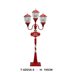 Farol de Navidad de Plástico Rojo y Blanco con Luces LED y <span class=keywords><strong>Música</strong></span> para las Fiestas - Product Image 2