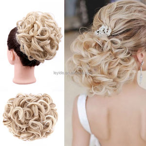 Cheveux synthétiques bouclés pour femme blanche, 40 couleurs, chouchou pour <span class=keywords><strong>mariage</strong></span>, rembourrage, <span class=keywords><strong>chignon</strong></span>, donuts, Offre Spéciale - Product Image 3