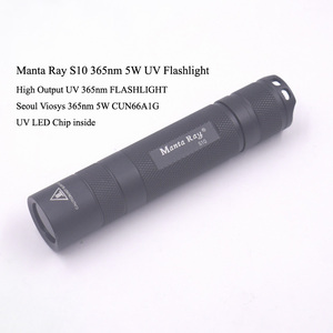 Lampe torche UV Manta Ray S10 365nm avec filtre en verre ZWB2 3W 5W en aluminium IP65, torche EDC pour inspection des taches d'animaux, inspection du jade, durcissement de la résine - Product Image 6