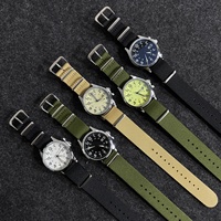Nouvelle montre sportive en nylon vert à quartz pour homme, montre à quartz avec calendrier, étanche, vente en gros