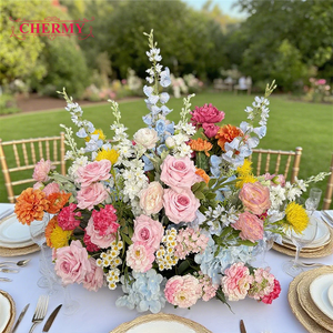 Serie foresta CM-TW018 matrimonio corridoio di fiori <span class=keywords><strong>rosa</strong></span> <span class=keywords><strong>rosa</strong></span> artificiale corridoio verde corridore di fiori per la decorazione d'ingresso - Product Image 2