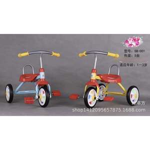 Children's Pedal Tricycle SB-001 Color Mix Iron Frame Foaming Wheels 1-3 Years Old Kids Tricycle - Product Image 3