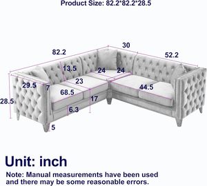 ERYE divano divano componibile a 5 posti a forma di L simmetrico Beige-012 velluto a ciuffo <span class=keywords><strong>classico</strong></span> di lusso con bottone braccioli in metallo <span class=keywords><strong>soggiorno</strong></span> - Product Image 2