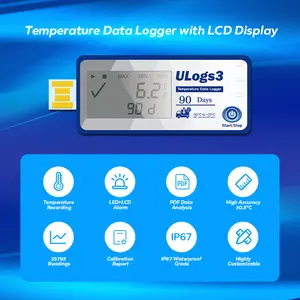 Perekaman Data otomatis USB, kontainer rantai dingin transportasi termometer pencatat Data Usb