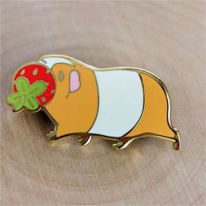 Forma de logotipo hecha a medida sin esmalte duro mínimo chapado en oro de metal fresa corredor conejillo de indias conejillos de indias insignias para regalo - Product Image 3