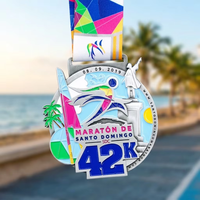 Médaille de Marathon Personnalisée en Alliage de Zinc 42K pour les Coureurs de Fin de Course, Idéale pour les Marathons Complet, les Courses sur Route Urbaines et les Compétitions de Longue Distance
