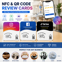 Tarjeta de Identificación sin Contacto con Código, Tarjeta de Evaluación de Redes Sociales de Google, Resistente al Agua, Código NFC Personalizado, Chip NFC