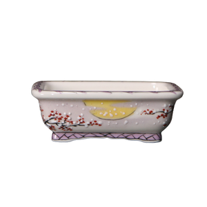 Maceta Rectangular de Cerámica Pintada a Mano Estilo Japonés, Mini Maceta del Tamaño de una Palma para Bonsái - Product Image 5