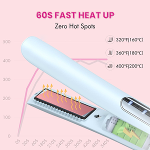 Nieuwe 2-In-1 Draadloze Stijltang En Krultang Draagbare Ionische Met Keramische Verwarmingsplaat Plastic Borstel Aangedreven Door Batterij - Product Image 2
