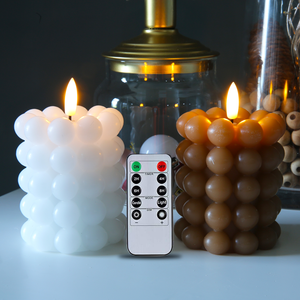 Nến Led Không Lửa Trang Trí Giáng Sinh, Trang Chủ Đám Cưới Hẹn Giờ 3d Di Chuyển Bấc Nhấp Nháy Kiểu Bong Bóng Điều Khiển Từ Xa - Product Image 1