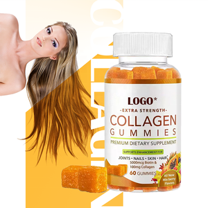 Gomitas de Colágeno con Proteína Multivitamínica Omega 3 para la Piel y el Cabello, con Biotina, Veganas, Halal, para Adultos, OEM/ODM, 60 Unidades - Product Image 1