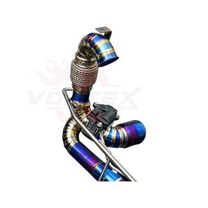 ท่อไอเสีย Vortex Titanium สำหรับ Smart W453 Fortwo Forfour 1.0 0.9T Valvetronic Catback สีฟ้าไหม้ ปลายท่อคู่ตรงกลาง - Product Image 4