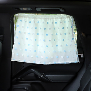 Pare-soleil pour fenêtre de voiture, motif floral, en polyester, installation par ventouse, isolation thermique, protection solaire, usage général - Product Image 1