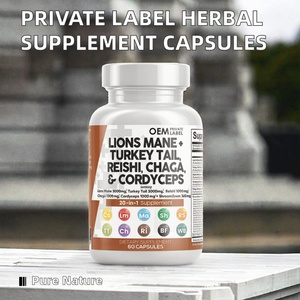 Cápsulas de Suplemento de Melena de León 20 en 1, Marca Privada OEM, con Hongo Cola de Pavo, Cordyceps y Reishi, Suplementos Herbales - Product Image 2