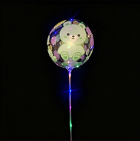 Ballon LED transparent Uzer de 24 pouces en forme d'ours, décoration de fête, décoration de baby shower